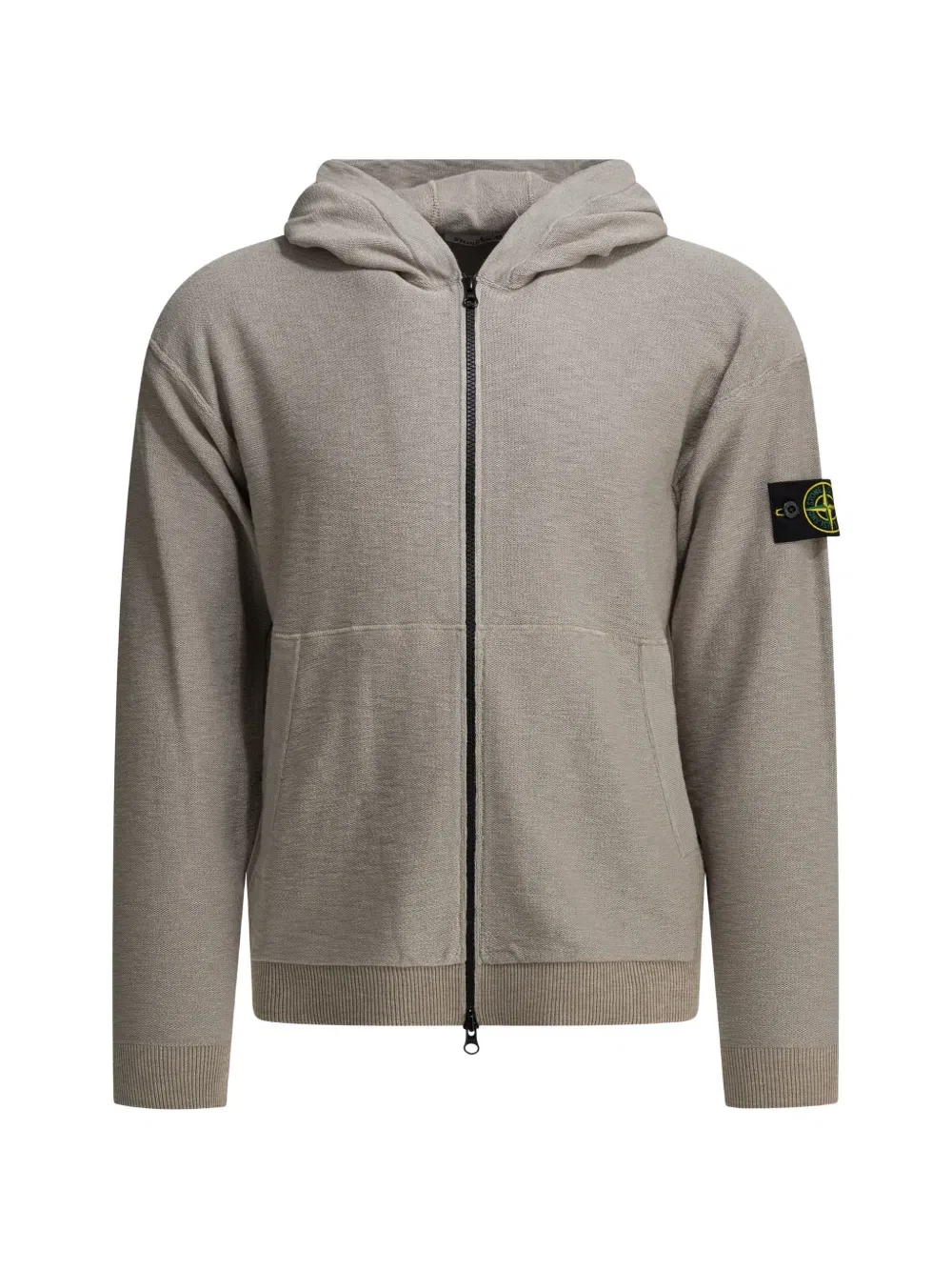 Толстовка на молнии с нашивкой с логотипом Stone Island, нейтральный