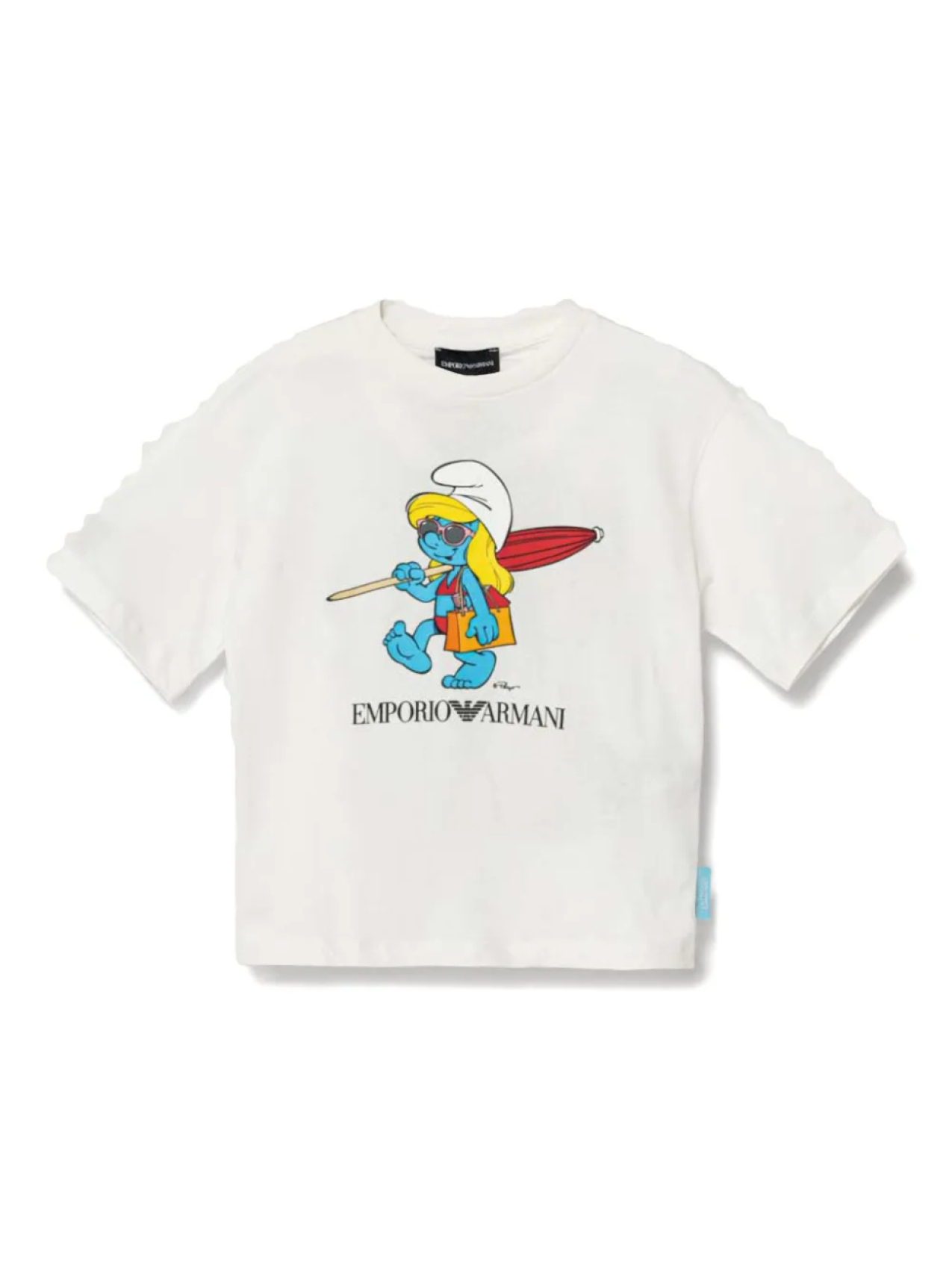 

Футболка X The Smurfs из хлопка Emporio Armani Kids, белый