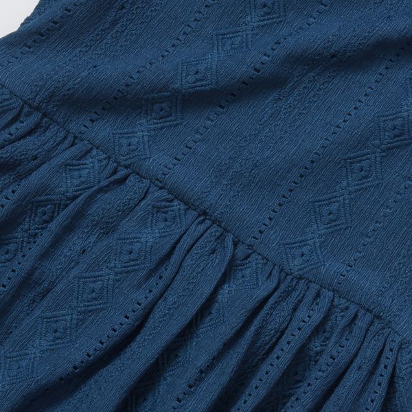 Детское кружевное платье с короткими рукавами Lands' End, цвет lyons blue — фото 3