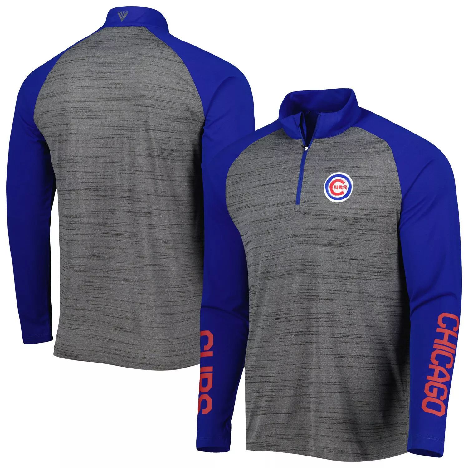 

Мужская верхняя одежда Heather Grey Chicago Cubs Vandal реглан с молнией четверть