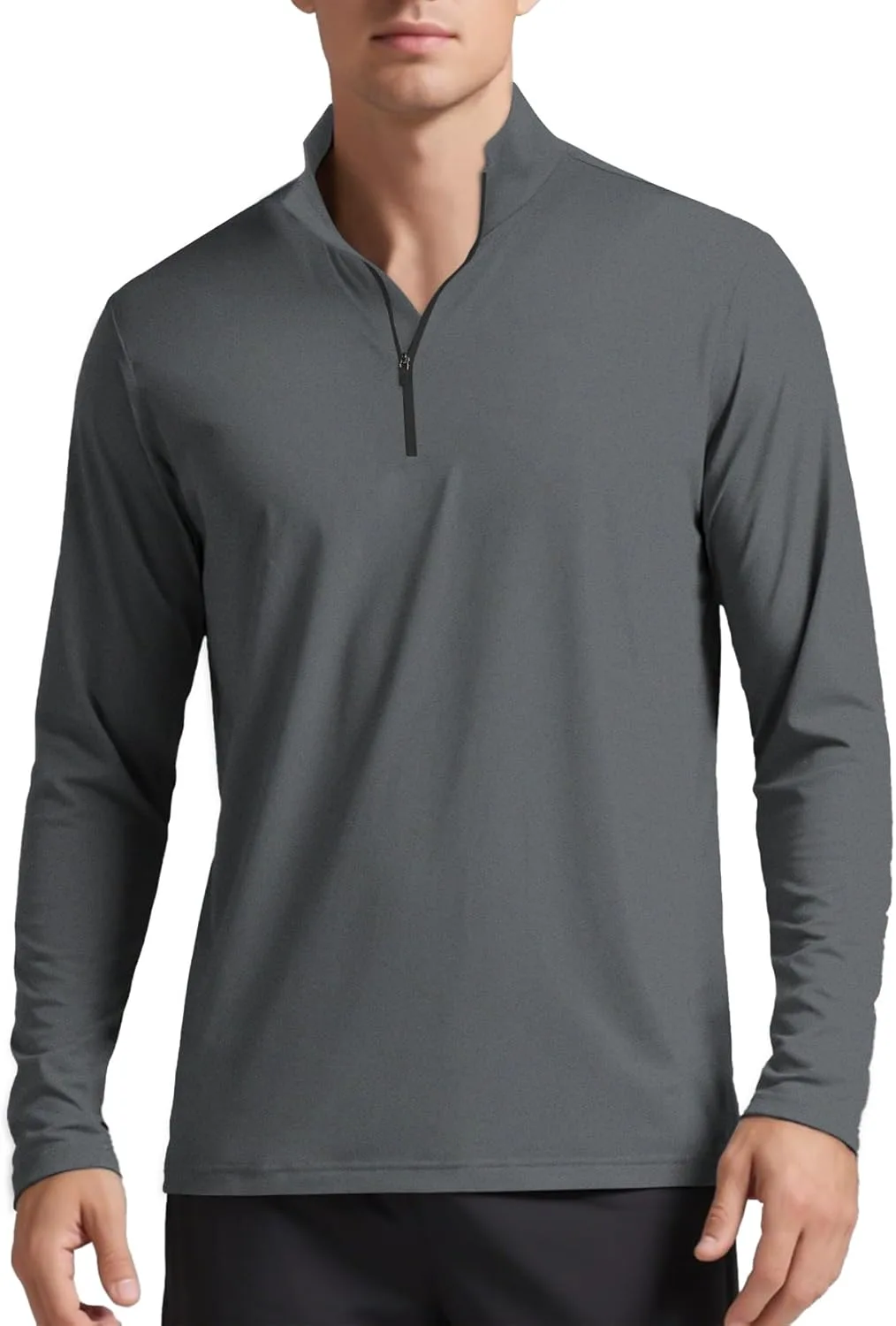 

Мужская футболка с длинным рукавом и молнией на четверть, UPF 50+, влагоотводящая AGVNG