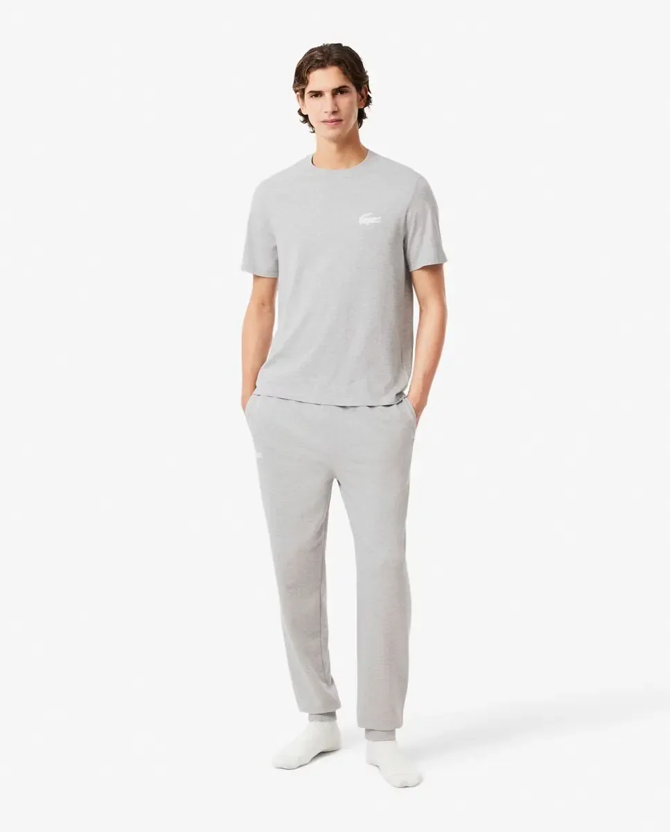 Мужские флисовые джоггеры с логотипом на поясе Lacoste, светло-серый