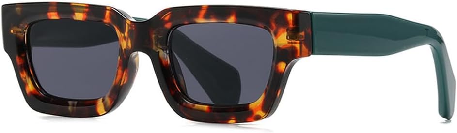 

Модные квадратные солнцезащитные очки для женщин, прозрачные линзы с градиентом цвета "океан", винтажные и мужские солнцезащитные очки в стиле панк, фиолетово-оранжевые солнцезащитные очки WNCKSQ, Leopard Green Grey