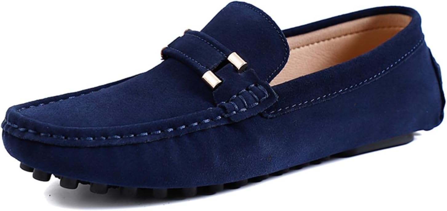 

Мужские туфли-лоферы из замшевой кожи, нубук, ручная стойка, с амортизирующей памятью, легкие, с резиновой подошвой, для ежедневных поездок и прогулок на улице Kpdwfms, синий