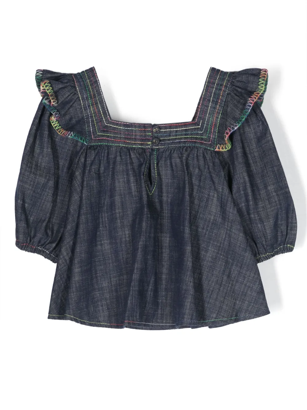 Джинсовая блузка Alight с оборками ZIMMERMANN Kids, синий — фото 2