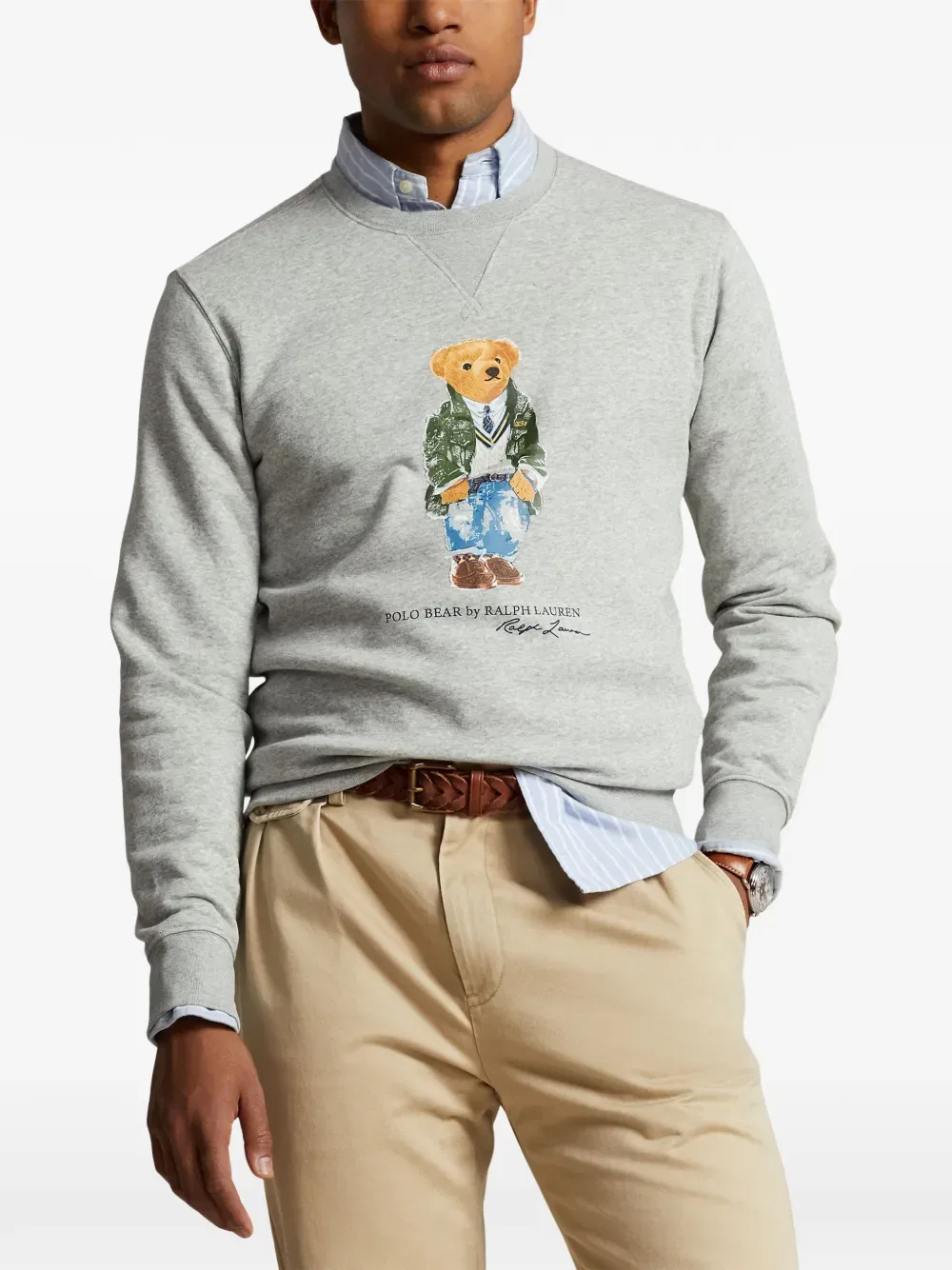 Толстовка с графическим принтом в виде медведя поло Polo Ralph Lauren, серый — фото 3
