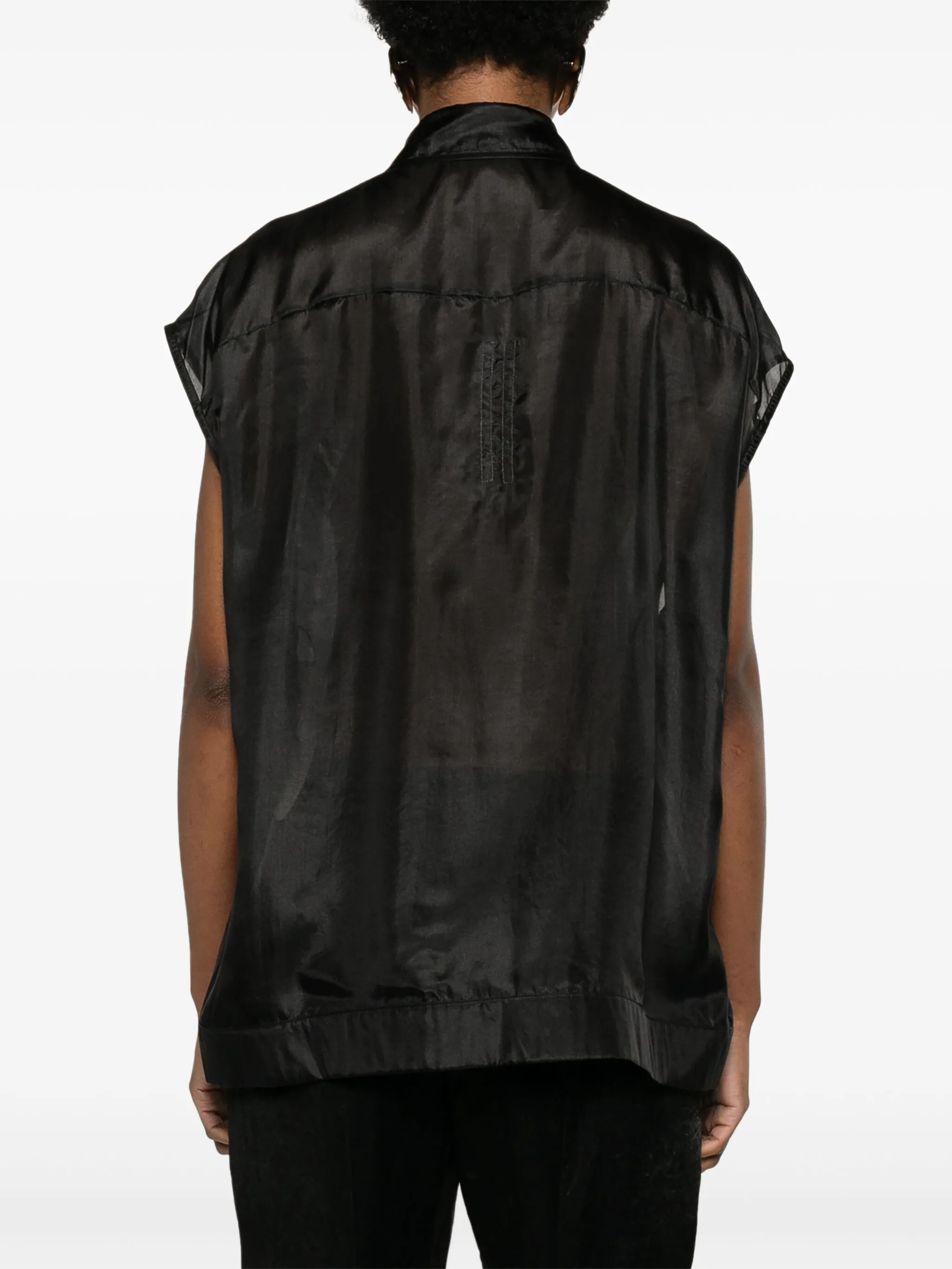 Шелковая блузка SL Jumbo Rick Owens, черный — фото 4