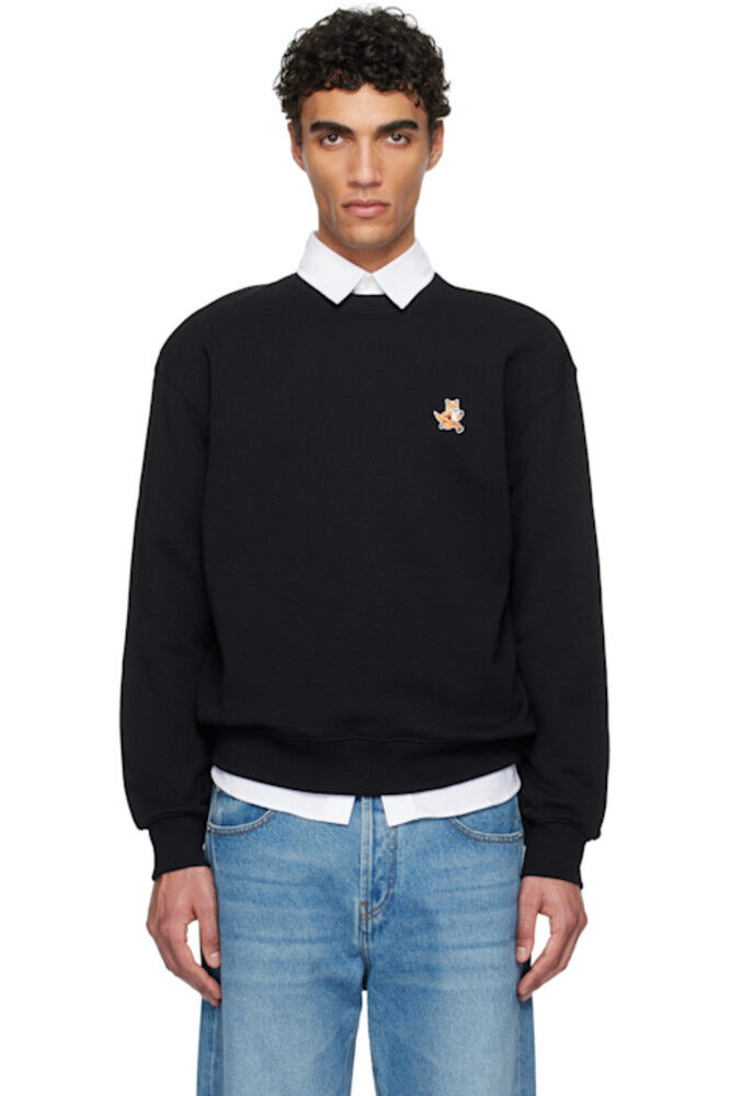 

Черная толстовка Speedy Fox Patch Comfort Maison Kitsuné