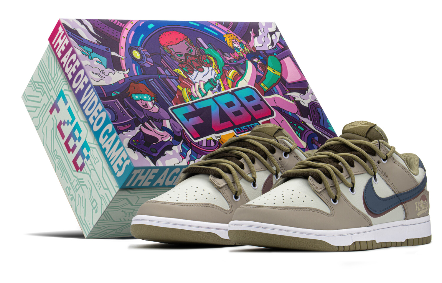 

Кроссовки Nike Dunk Skateboard Shoes Men Low-Top Khaki Brown
