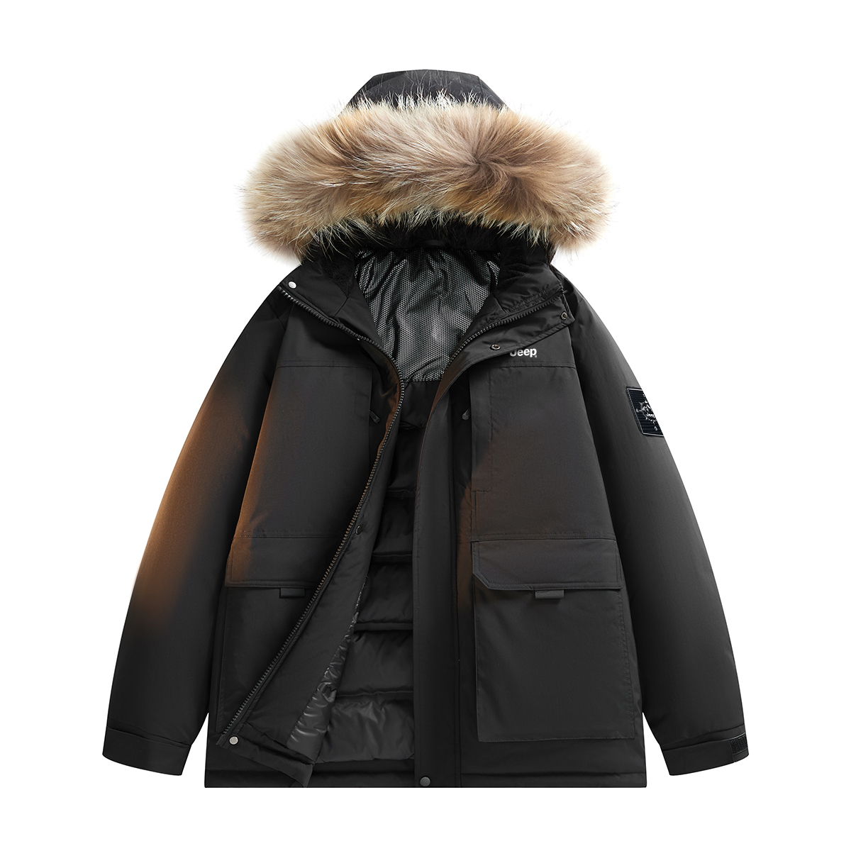 

Пуховик Unisex Fleece lined Puffer Jacket Jeep, obsidian черный