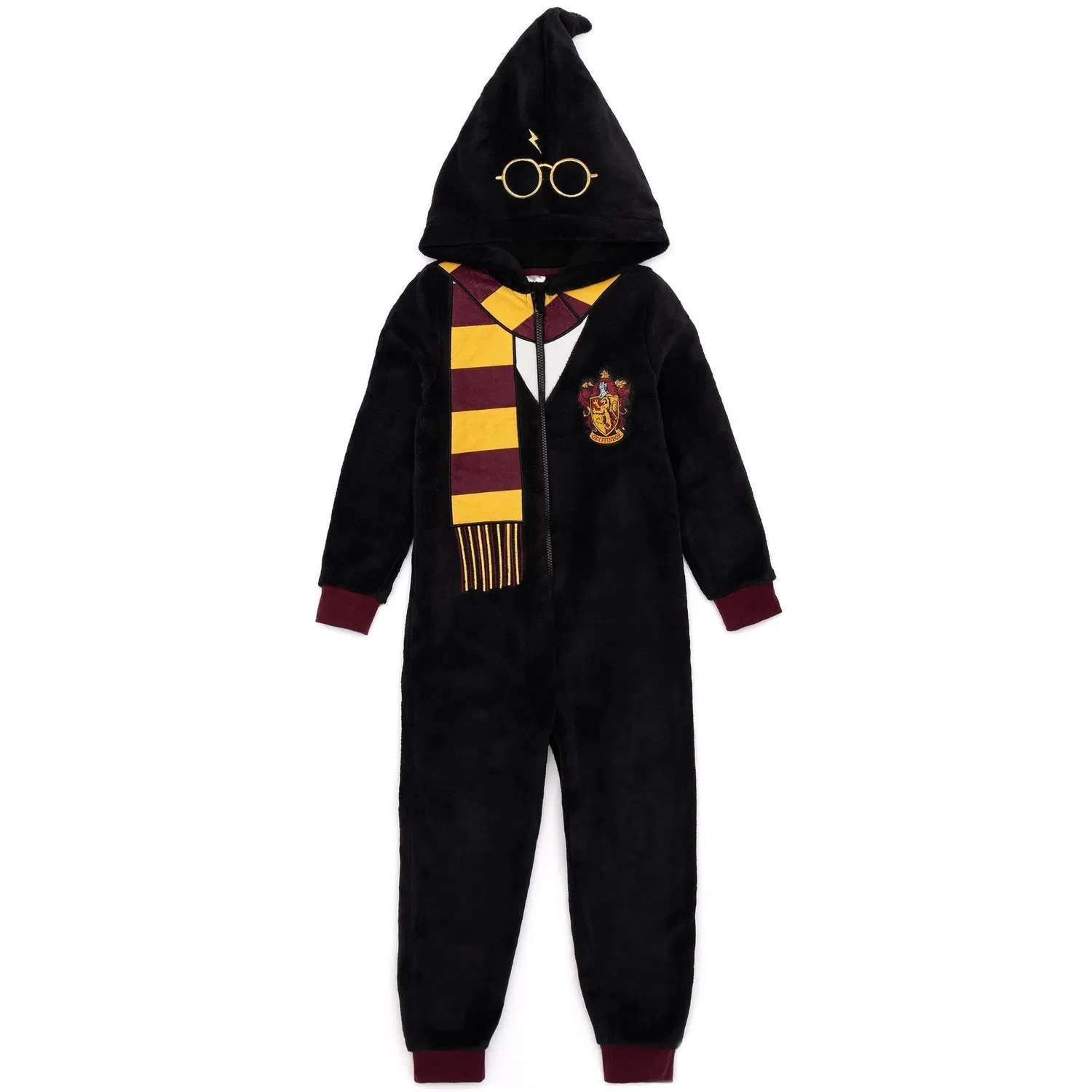 Пижама-комбинезон с капюшоном Gryffindor Harry Potter, черный
