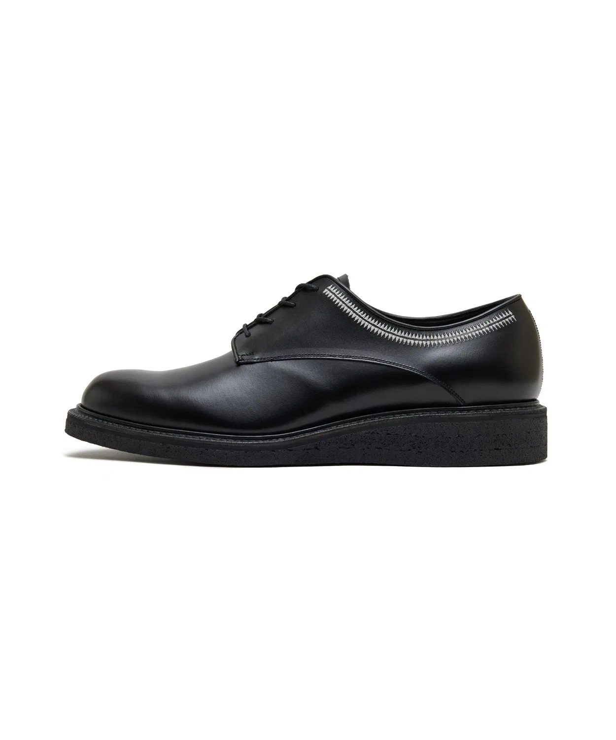 Ботинки кожаные foot the coacher × UNDERCOVER на шнуровке на натуральной резиновой подошве чёрные — фото 3