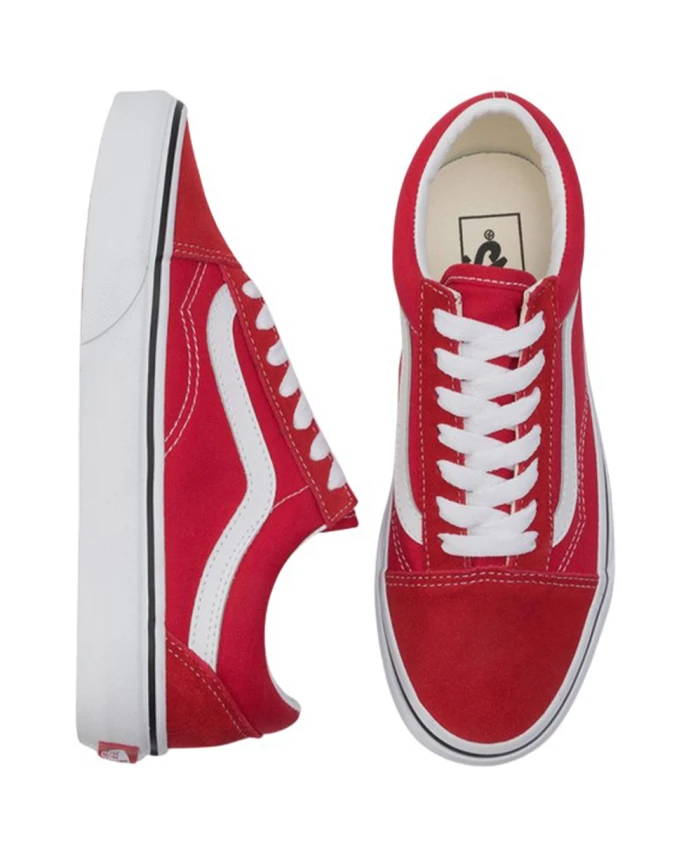 Классические кроссовки в стиле олдскул Vans, красный — фото 3