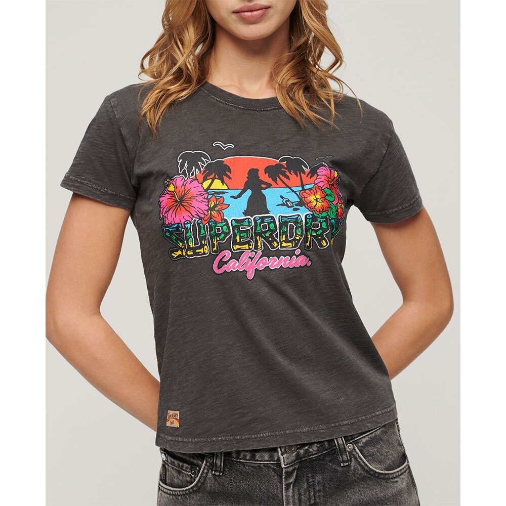

Футболка Superdry Cali Sticker Fitted, коричневый