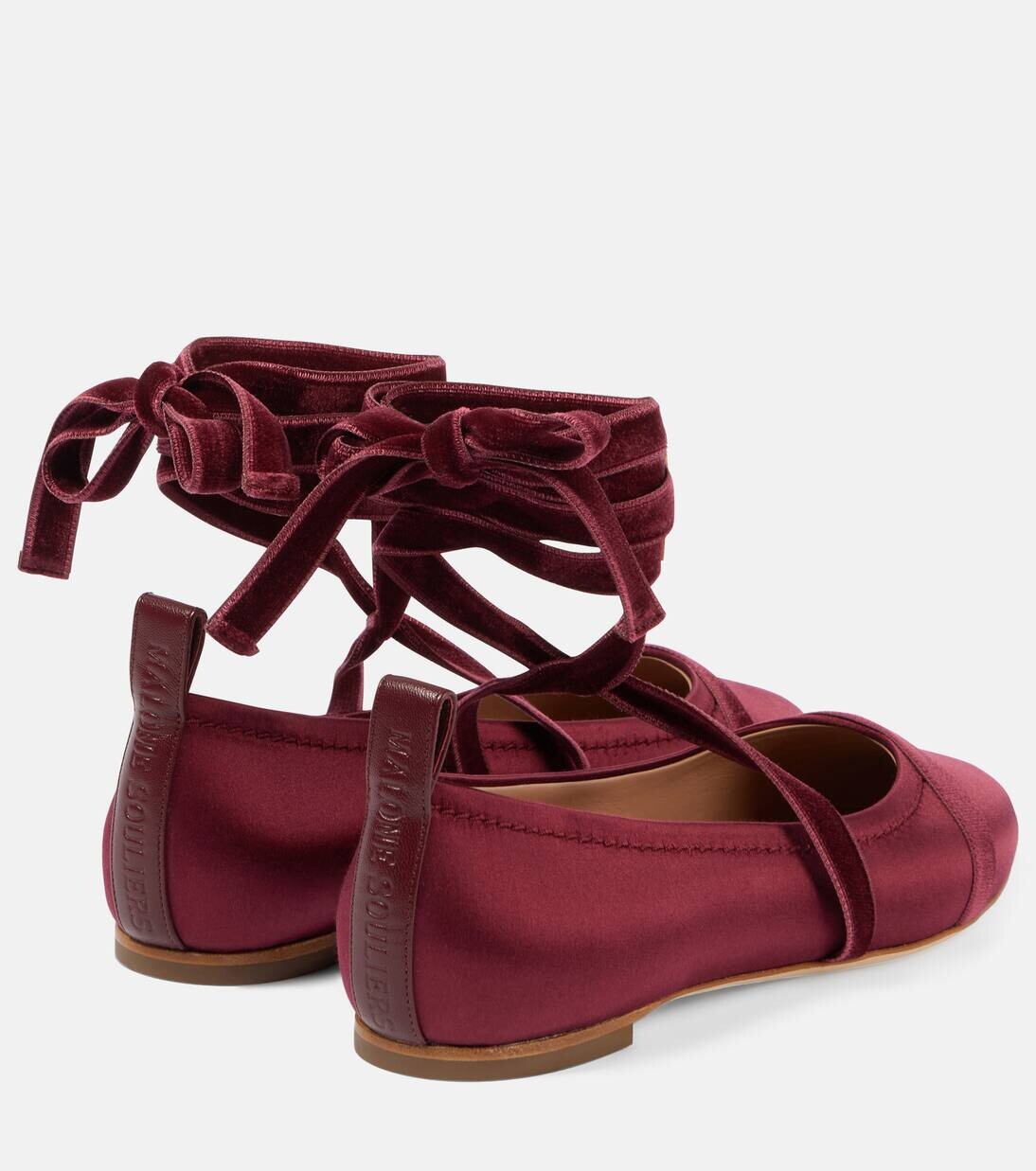 Балетки Spencer из атласа Malone Souliers, цвет burgundy/burgundy — фото 3