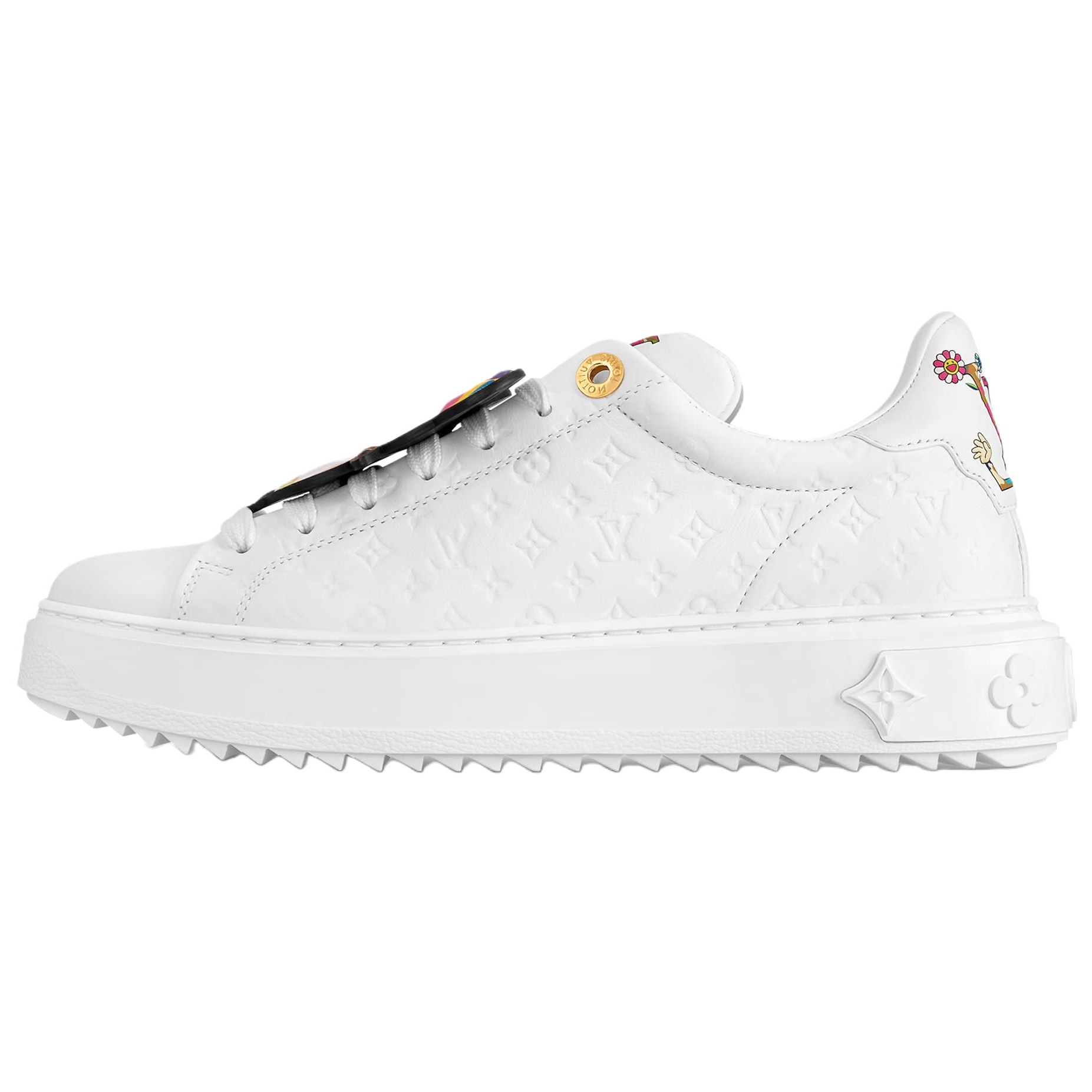 LOUIS VUITTON Кроссовки для скейтбординга Takashi Murakami x Time Out Low Top, женские, белые