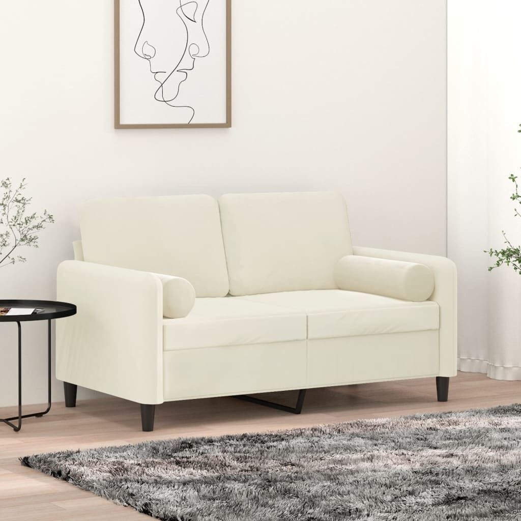 

Подушки декоративные 2 штуки кремовые Ø15х50 см бархатные DKD HOME DECOR