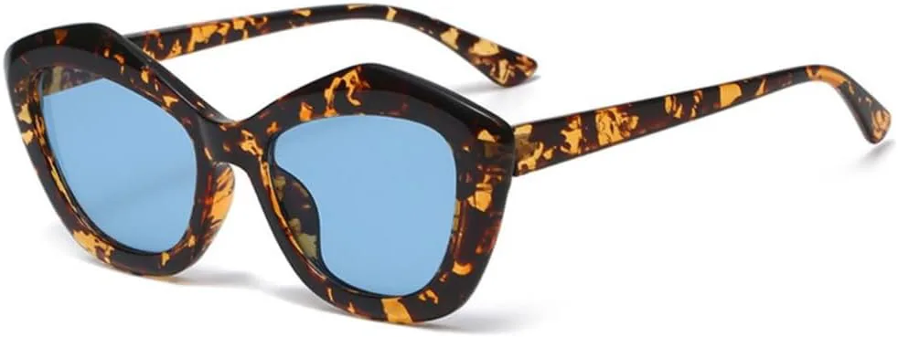 

Женские солнцезащитные очки «кошачий глаз» белого цвета, маленькие, необычной формы, конфетного оттенка, для путешествий, с защитой от солнца generic, C4 Leopard Blue