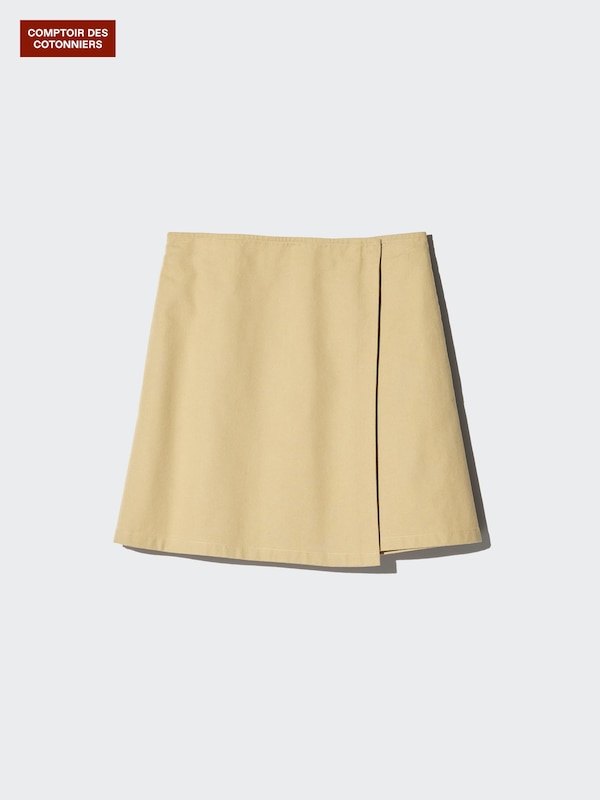 Хлопковая мини-юбка Uniqlo, 32 beige — фото 3