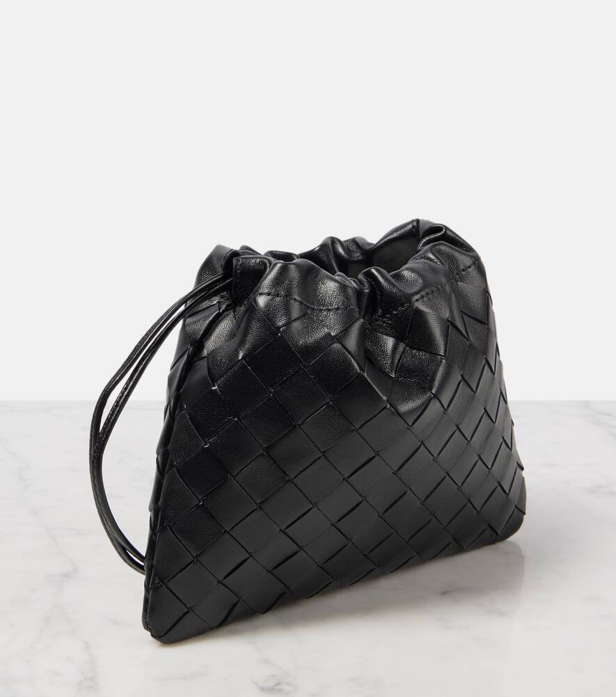 Маленькая кожаная сумка через плечо Bottega Veneta, Black-Gold — фото 4