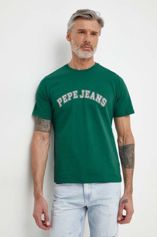 

Хлопковая футболка Pepe Jeans, зеленый