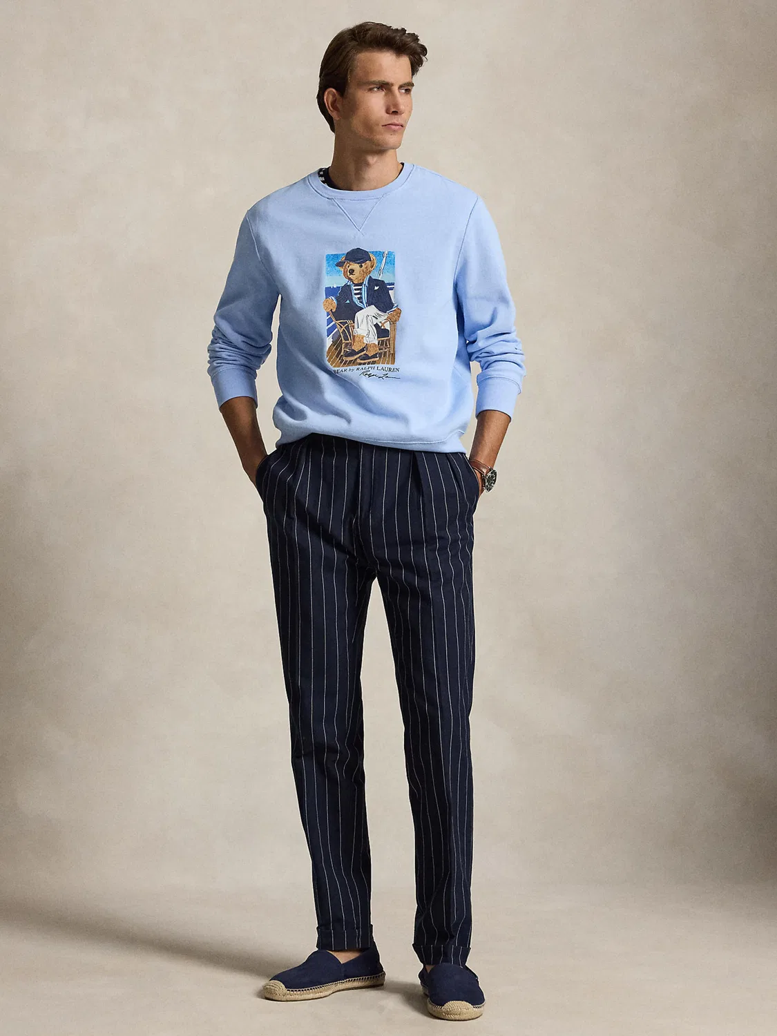 Толстовка Polo Ralph Lauren SEASONAL светло-голубого цвета — фото 4