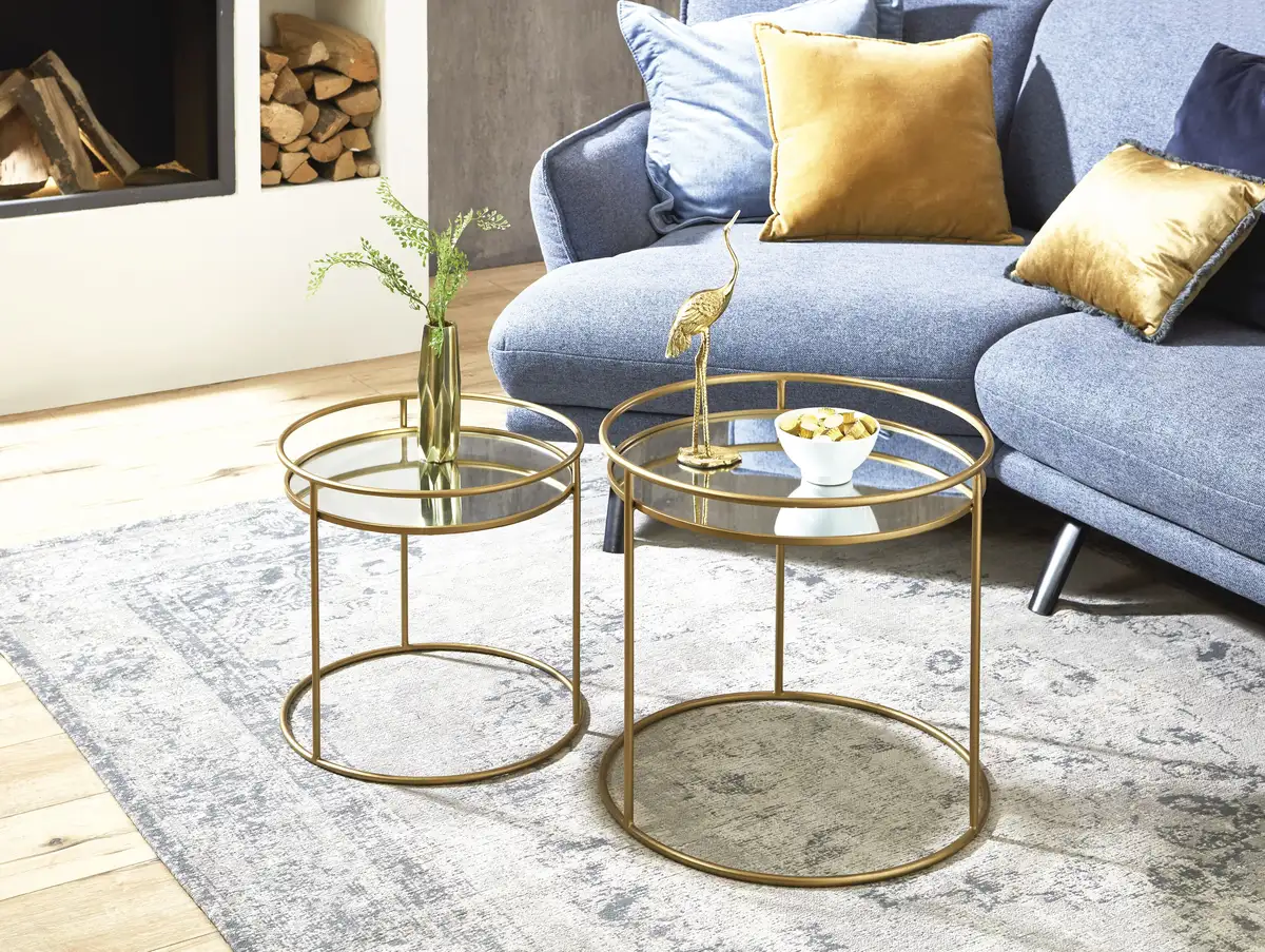 

Стол для гнездования HAKU 48х52 см, цвет goldfarben + goldfarben + Spiegelglas