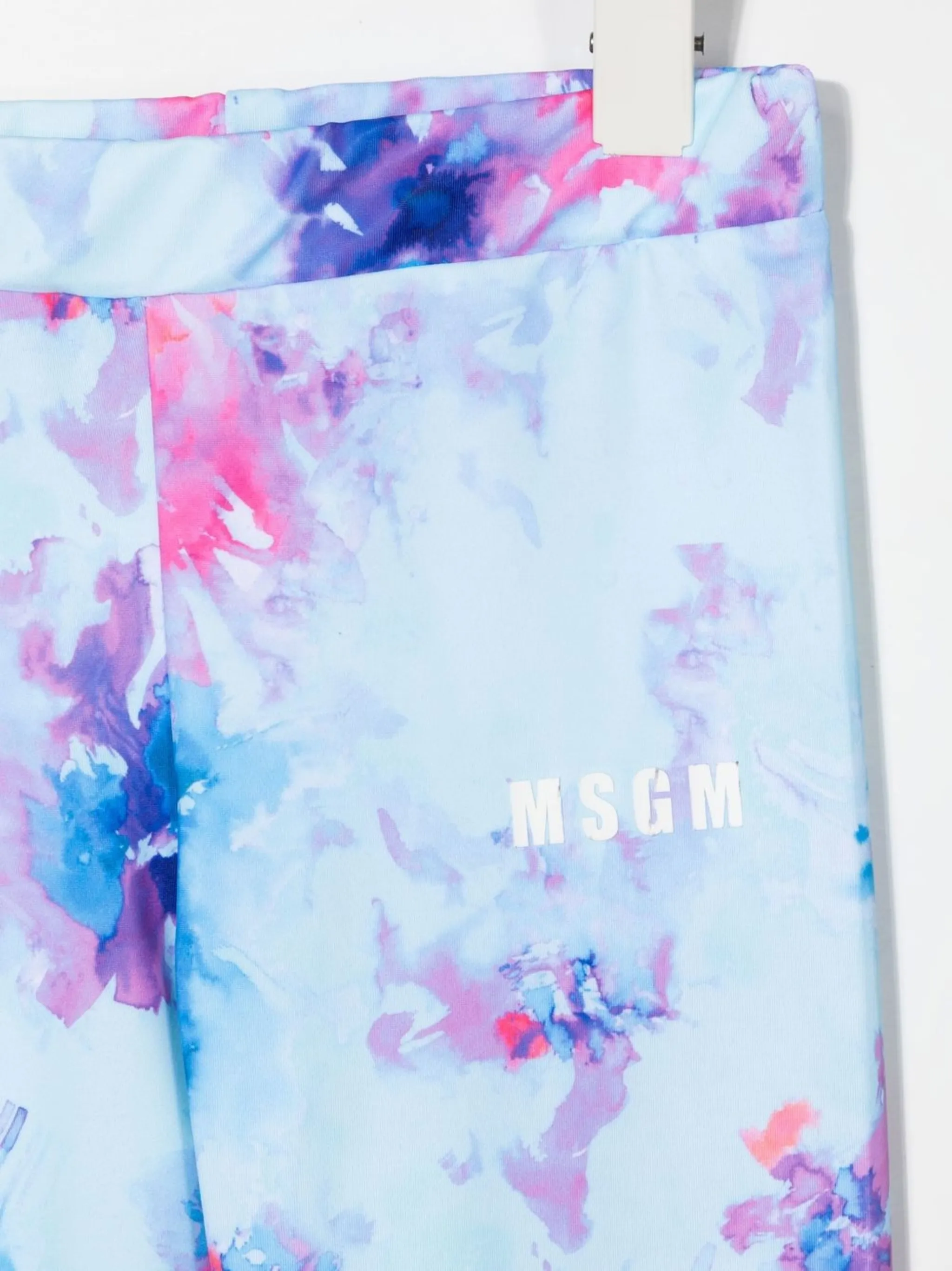 Легинсы с принтом тай-дай Msgm Kids, синий — фото 3