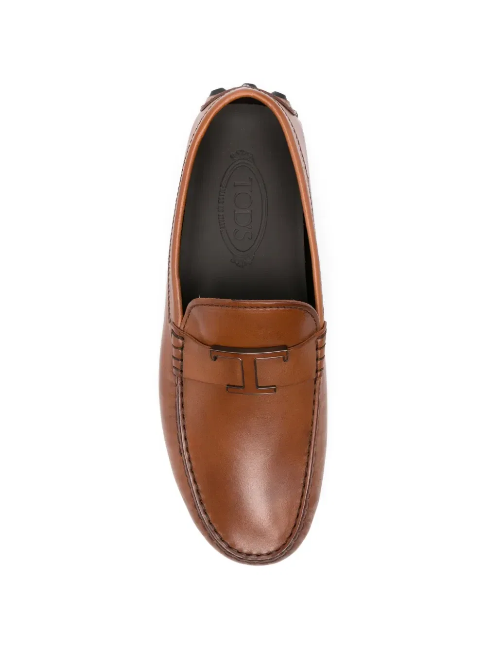 Лоферы из кожи с логотипом TOD'S, коричневый — фото 4