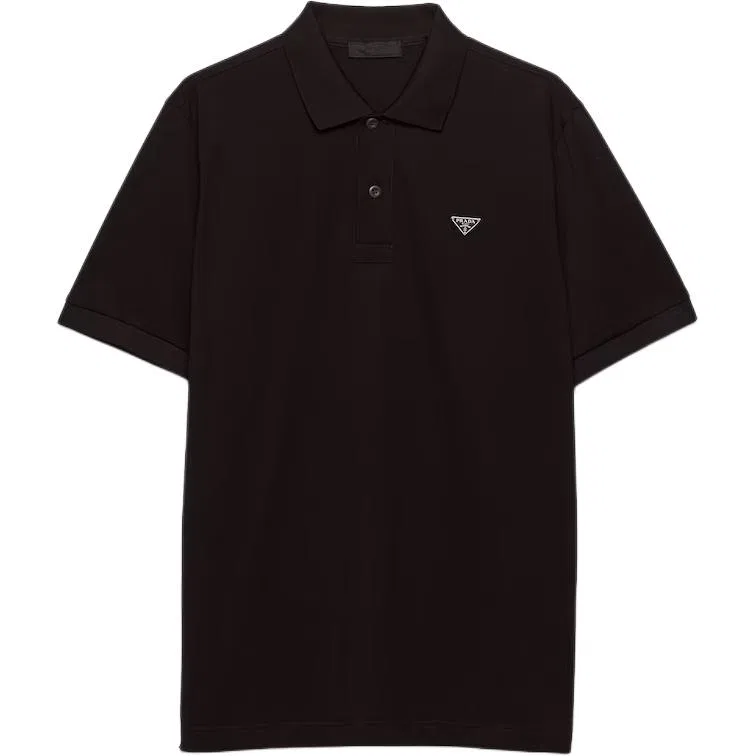 Поло мужское черное с воротником поло PRADA, Black
