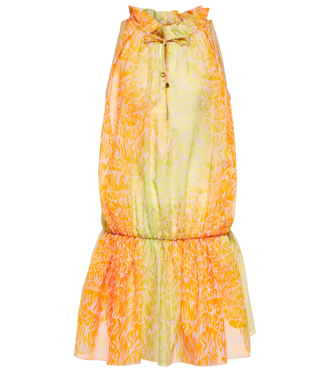 

Мини-платье из принтованного хлопка Stella McCartney, Washed Out Fluoro