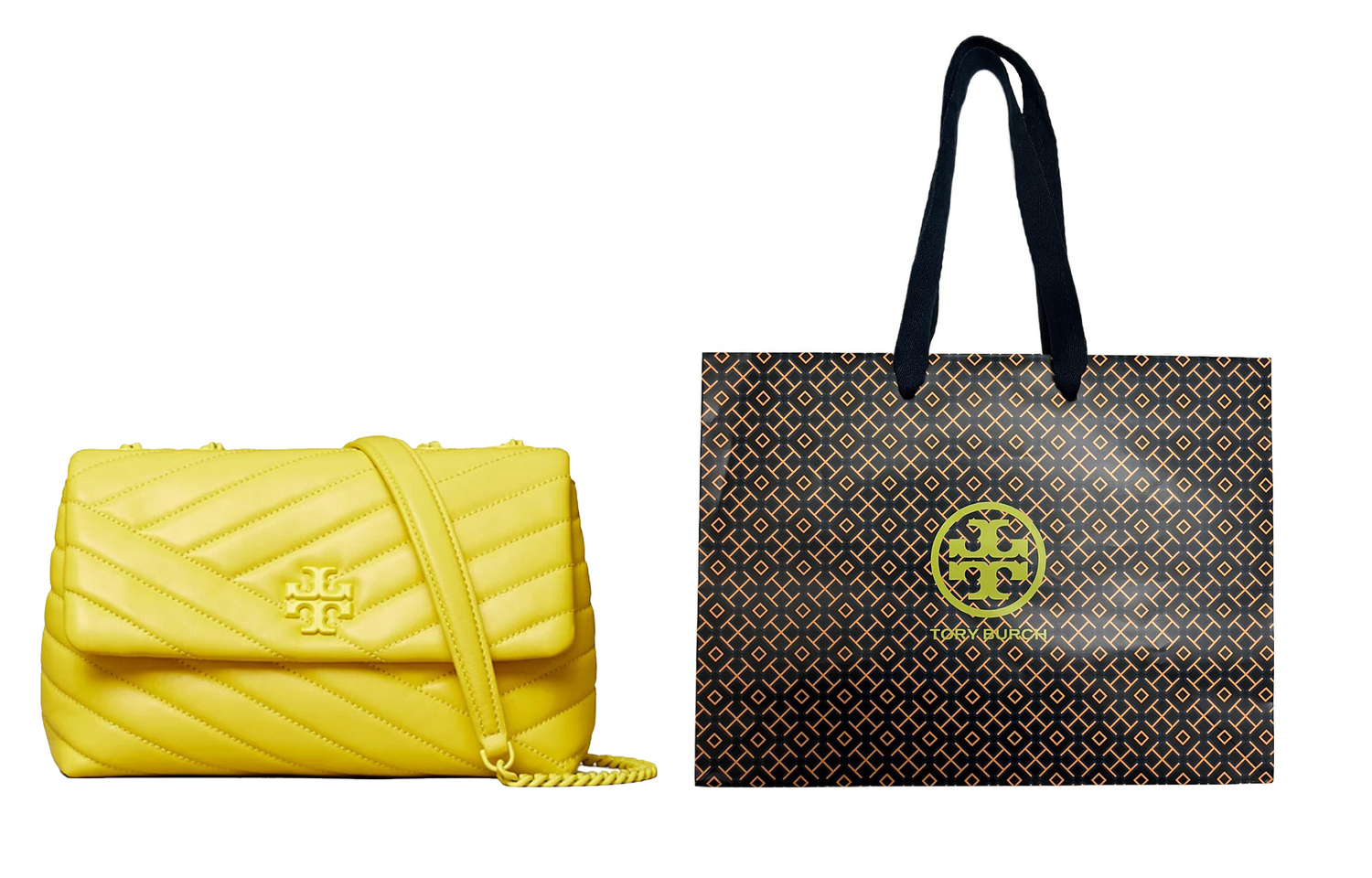 

TORY BURCH Женская жёлтая кожаная сумка через плечо