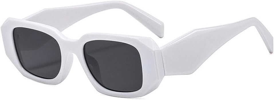 

Модные маленькие прямоугольные женские солнцезащитные очки в стиле ретро с широкими дужками, солнцезащитные очки UV400 для мужчин, квадратные солнцезащитные очки SKFGNX, White Gray