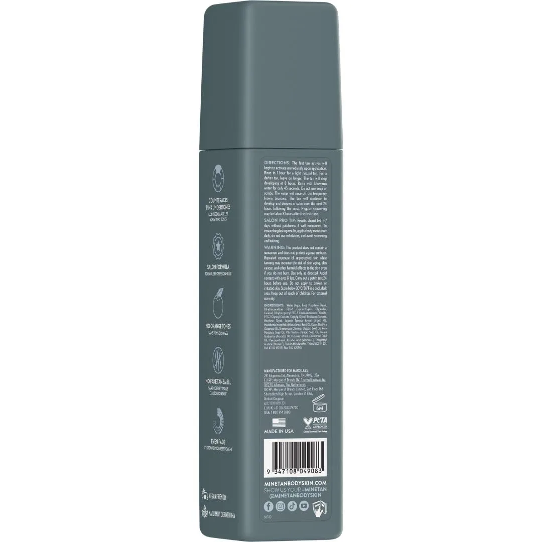 Minetan Self Tan Foam Dark Ash - экспресс-автозагар за 1 час, мусс для прохладного темного бронзового оттенка, для лица и тела, 200 мл 198 мл (1 шт.) Minetan Body.Skin, Cool Dark — фото 2