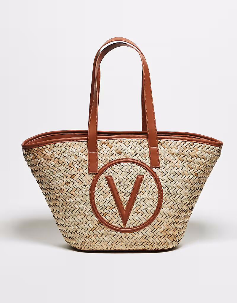 

Светло-коричневая соломенная сумка-тоут Valentino Samuela Valentino Bags