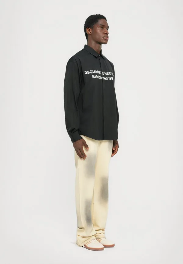 Рубашка с напечатанным логотипом в стиле ретро Dsquared2, Black — фото 4