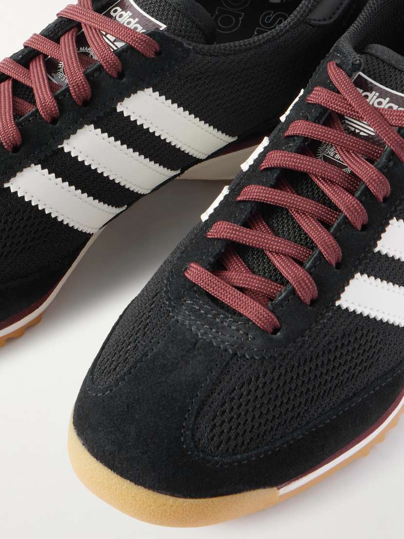 Кроссовки Sl 72 og из замши и сетчатой кожи с отделкой Adidas Originals, черный — фото 4