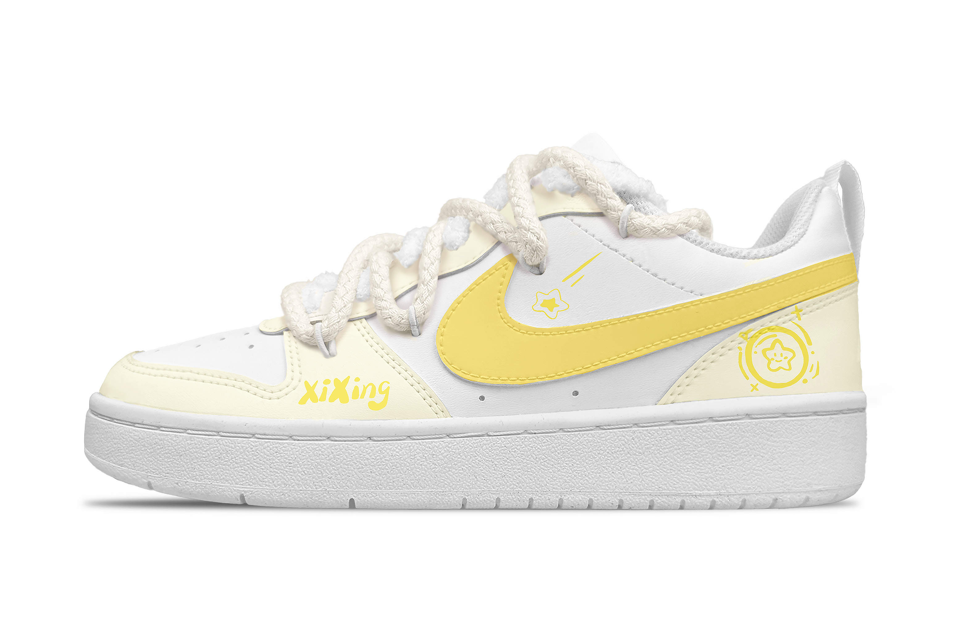 

Nike Court Borough амортизаторы противоскользящие износостойкие низкие детские скейтбординг кроссовки Yellow для подростков