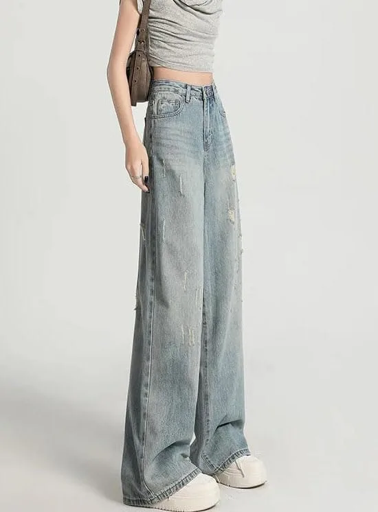 Женские прямые джинсы Comfortable Baggy Denim Pants Low Rise Casual Trendy Boyfriend Style с карманами — фото 2