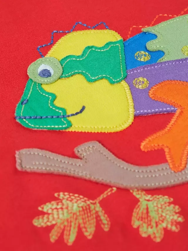 Детская футболка Carsen, цвет папайя/хамелеон Frugi — фото 4