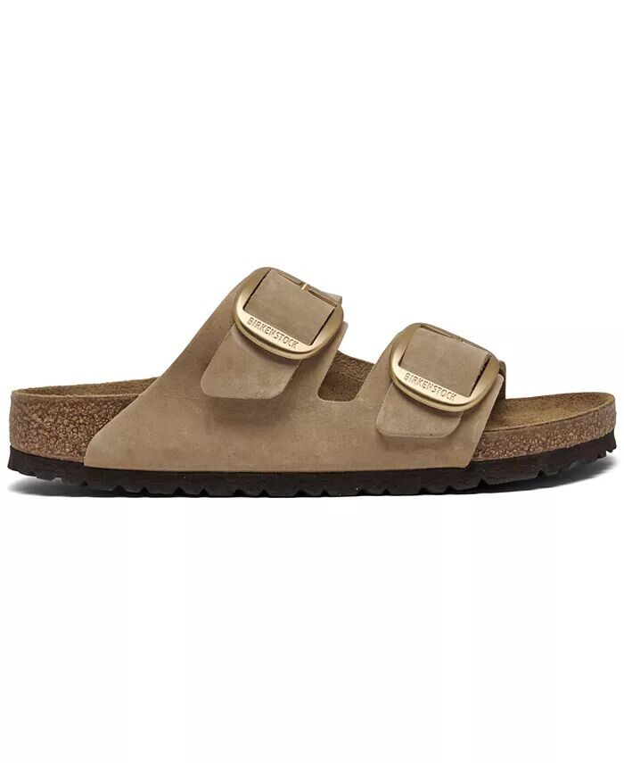 Женские сандалии Arizona из промасленной кожи с большой пряжкой от Finish Line Birkenstock, коричневый/бежевый — фото 2