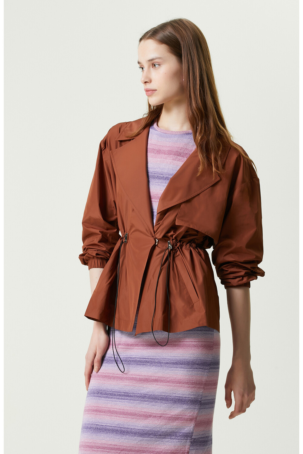 

Коричневое пальто с воротником-стойкой Network, коричневый