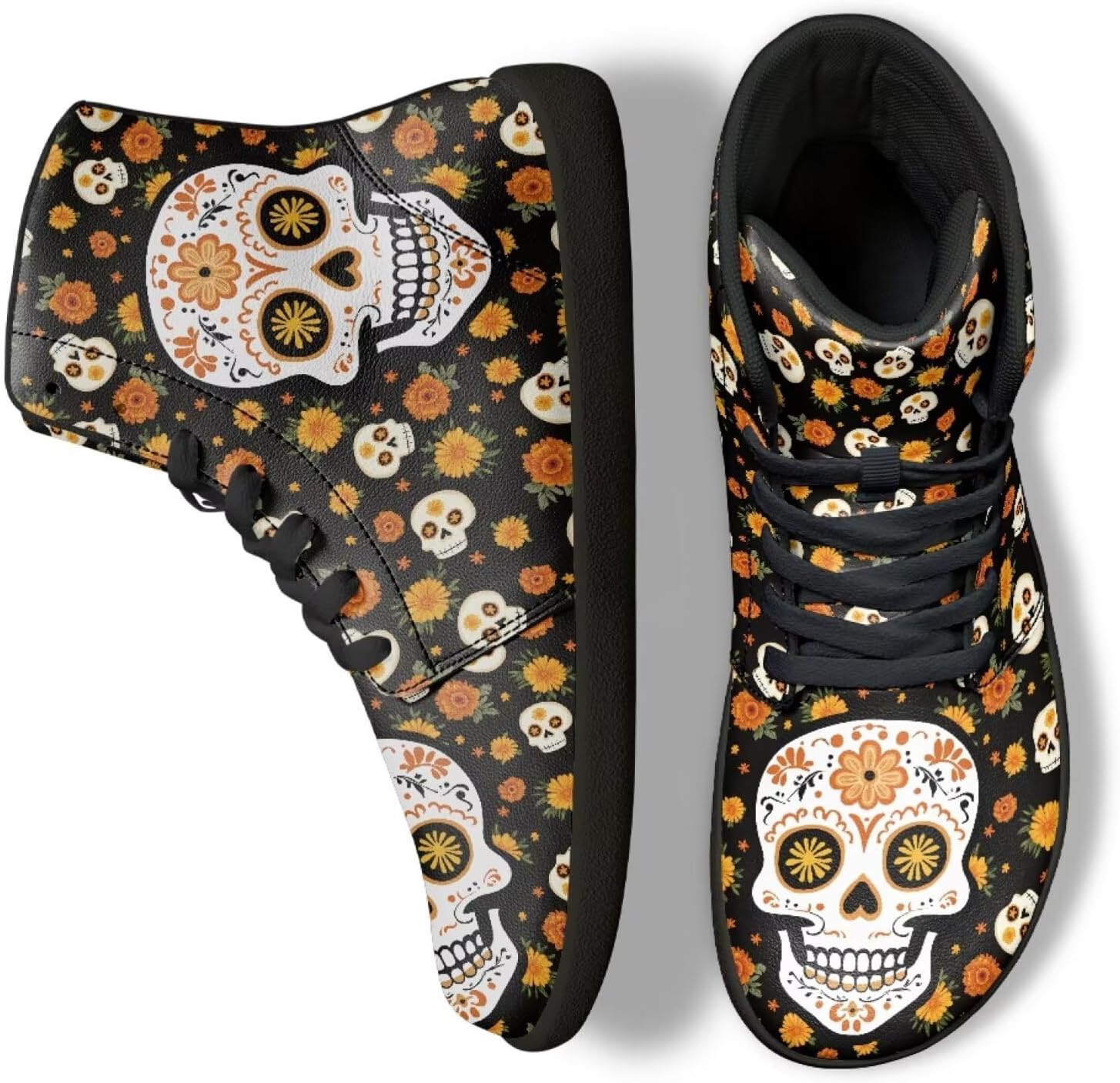 

Кроссовки Binienty для мужчин и женщин, широкие, модные, легкие, высокие, Sugar Skull Floral