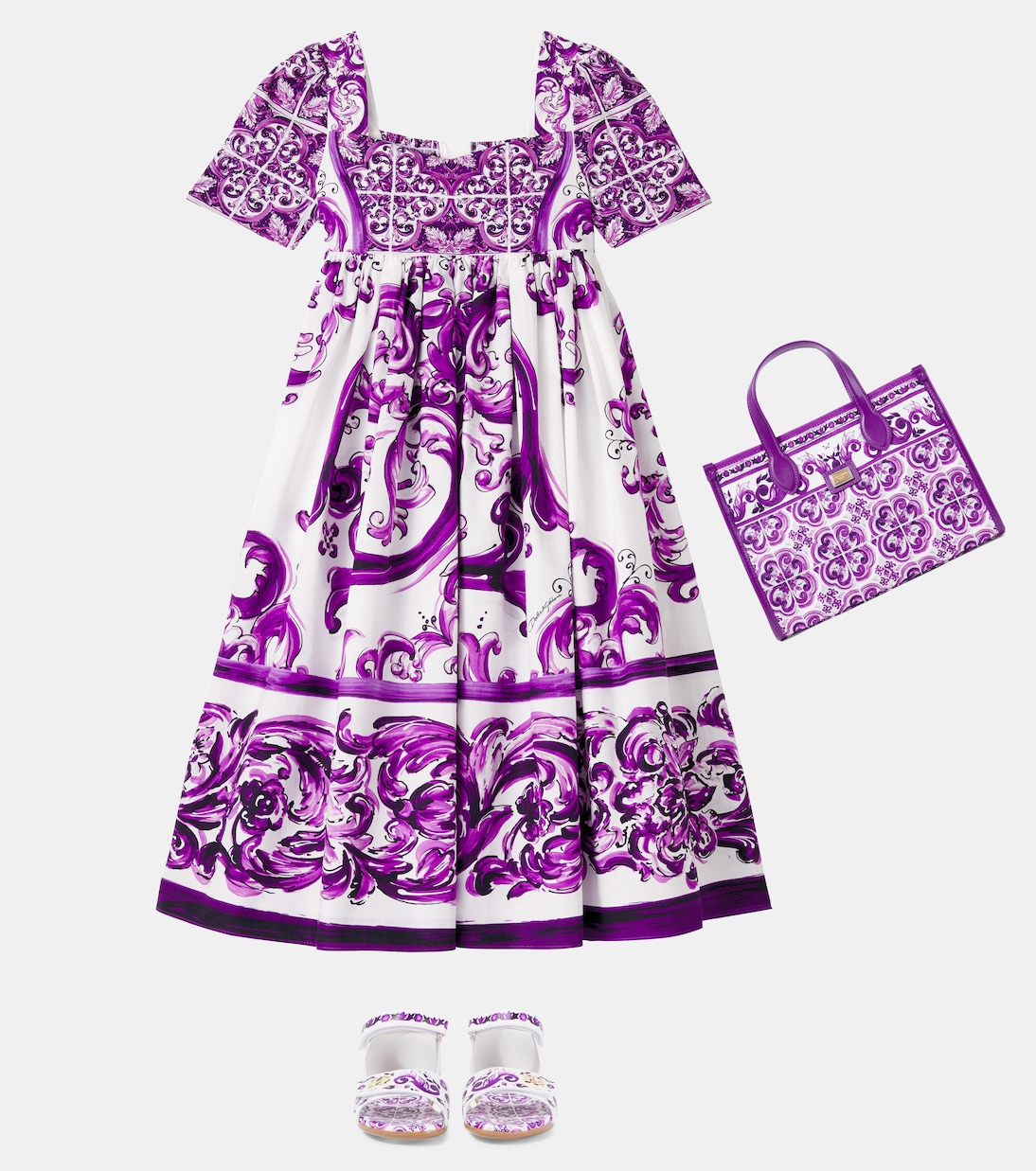 DG Majolica кожаные сандалии Dolce&Gabbana Kids, Maiolica 3 Viola — фото 2