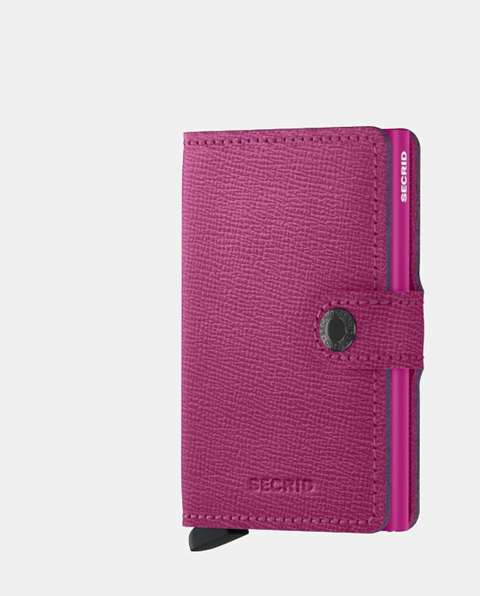 

Кожаный визитниц с защитой RFID цвета фуксия Secrid