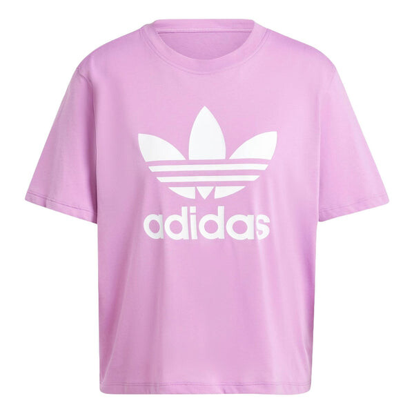 

Футболка adicolor trefoil квадратная футболка азиатские размеры Adidas, фиолетовый