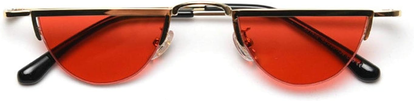 

Женские солнцезащитные очки COTIA золотистого цвета, полукруглые, винтажные, маленькие, без оправы, оранжевые, мужские солнцезащитные очки, металлический стиль хип-хоп, Red