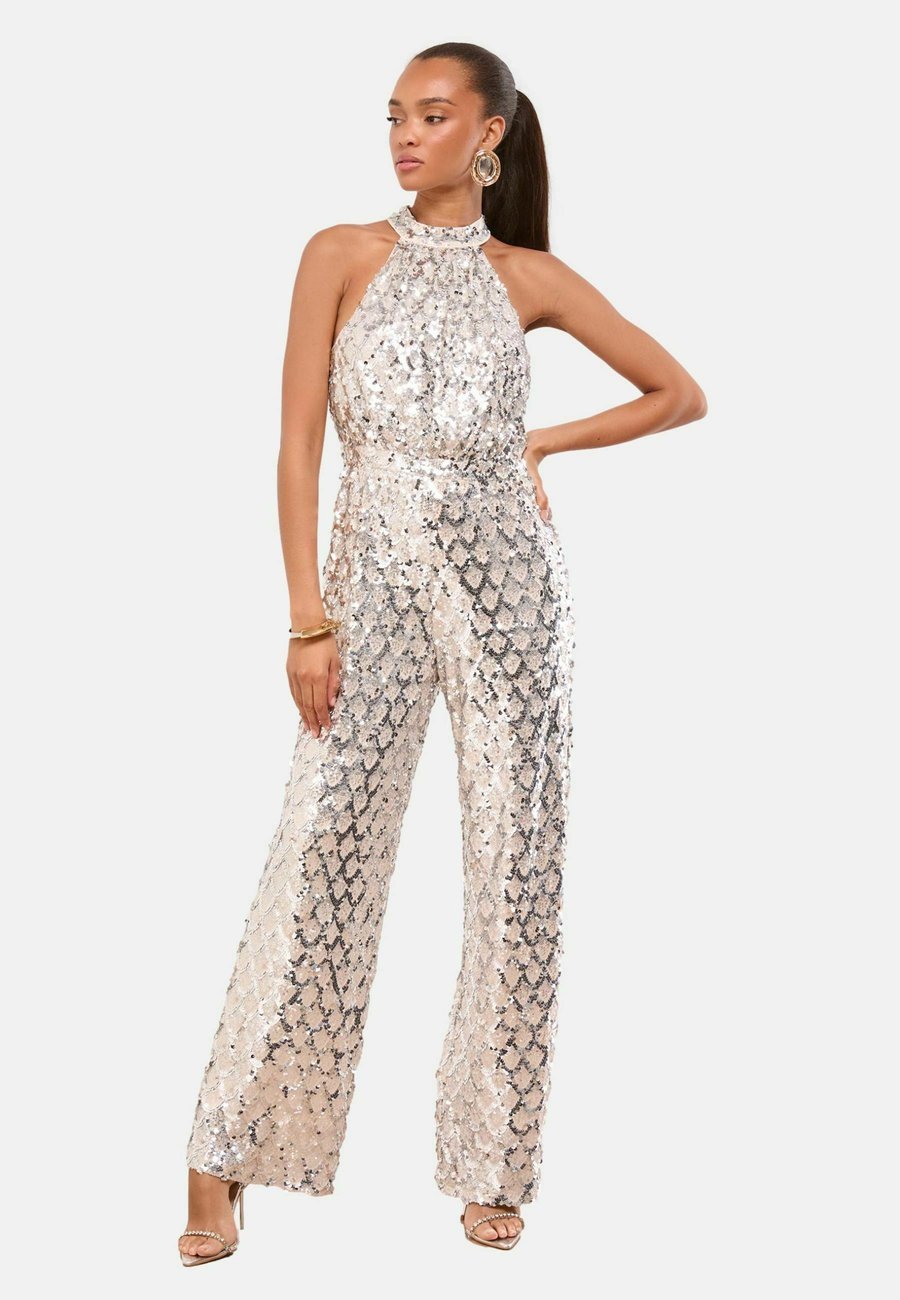 

Комбинезон Lipsy SEQUIN HALTER WIDE LEG, Silver/Silver-Coloured