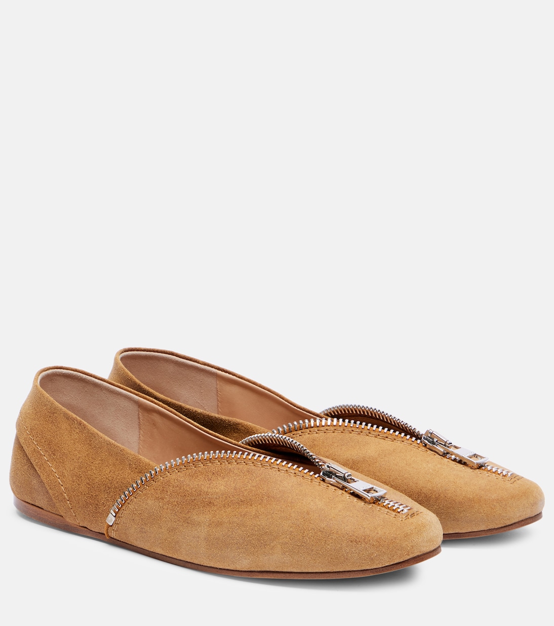 Балетки из замши в байкерском стиле JW Anderson, Rust