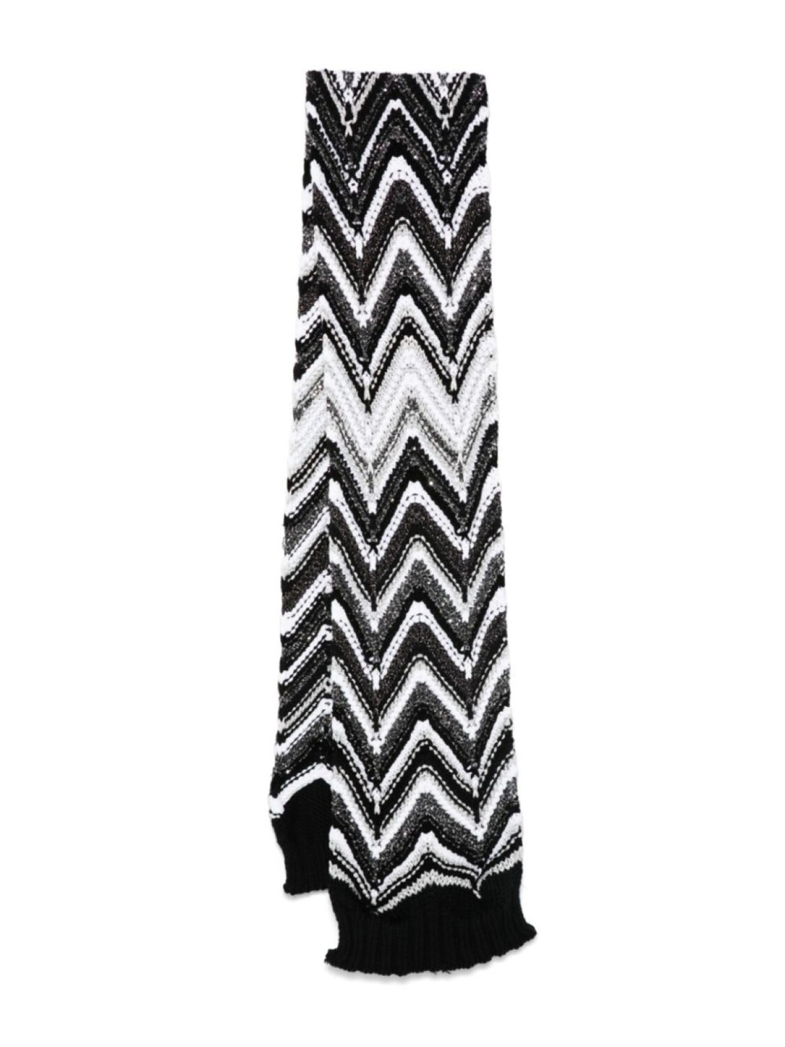 

Missoni Kids шарф зигзагообразной вязки, черный